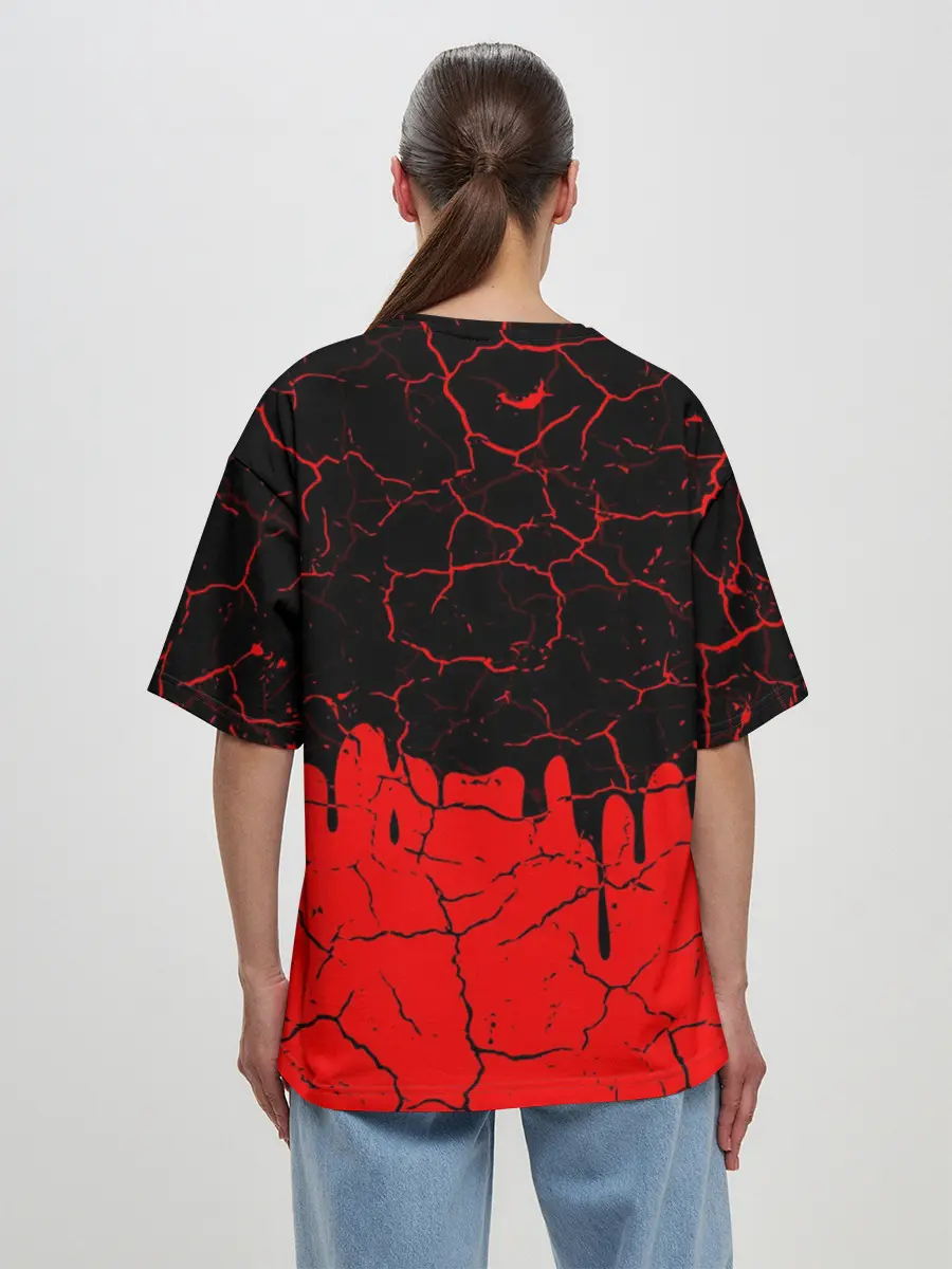 Женская футболка оверсайз / Берсерк символ