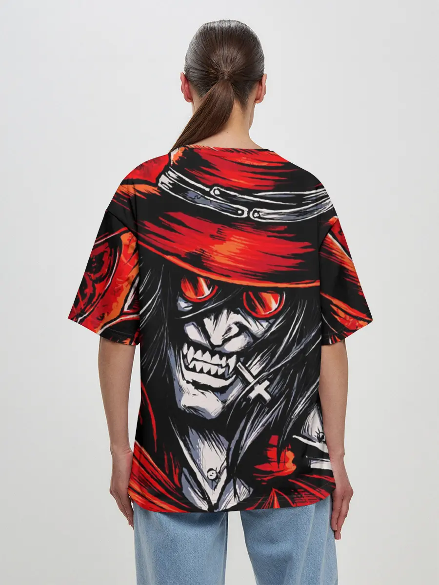 Женская футболка оверсайз / ALUCARD IN RED