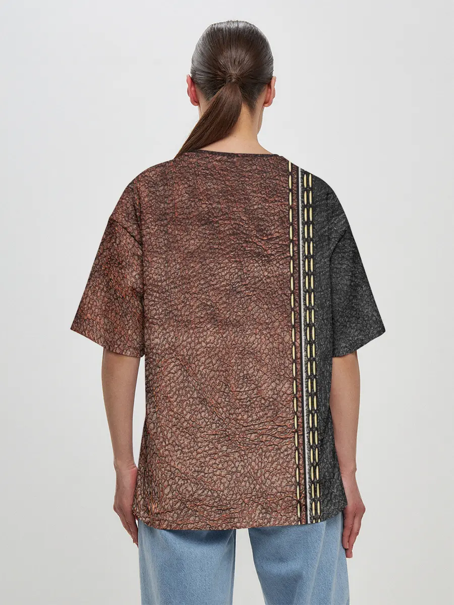 Женская футболка оверсайз / Текстура Кожи