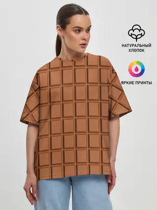 Женская футболка оверсайз / Шоколад