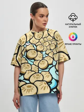 Женская футболка оверсайз / Нежная бууза