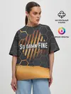 Женская футболка оверсайз / So damn FINE | Neon Steel