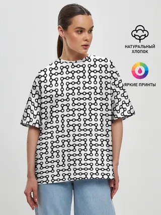 Женская футболка оверсайз / Велосипедная цепь