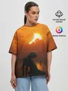 Женская футболка оверсайз / Берсерк закат