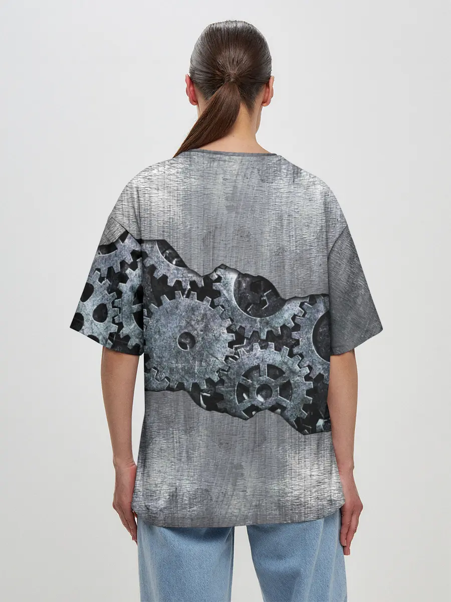 Женская футболка оверсайз / Шестеренки