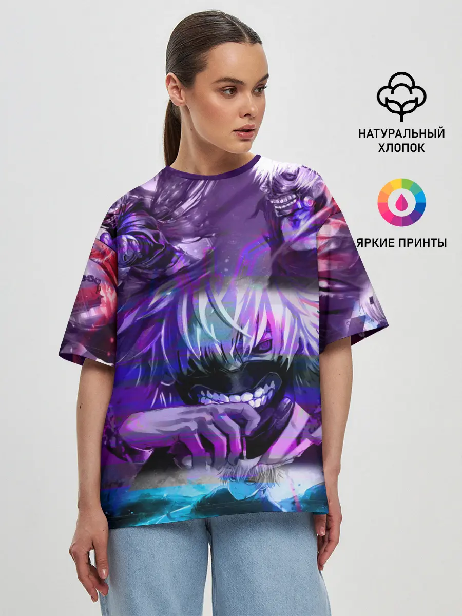 Женская футболка оверсайз / Ретро Рейв Гуль