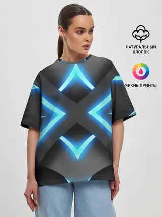 Женская футболка оверсайз / НЕОНОВЫЕ СТРЕЛКИ 3D