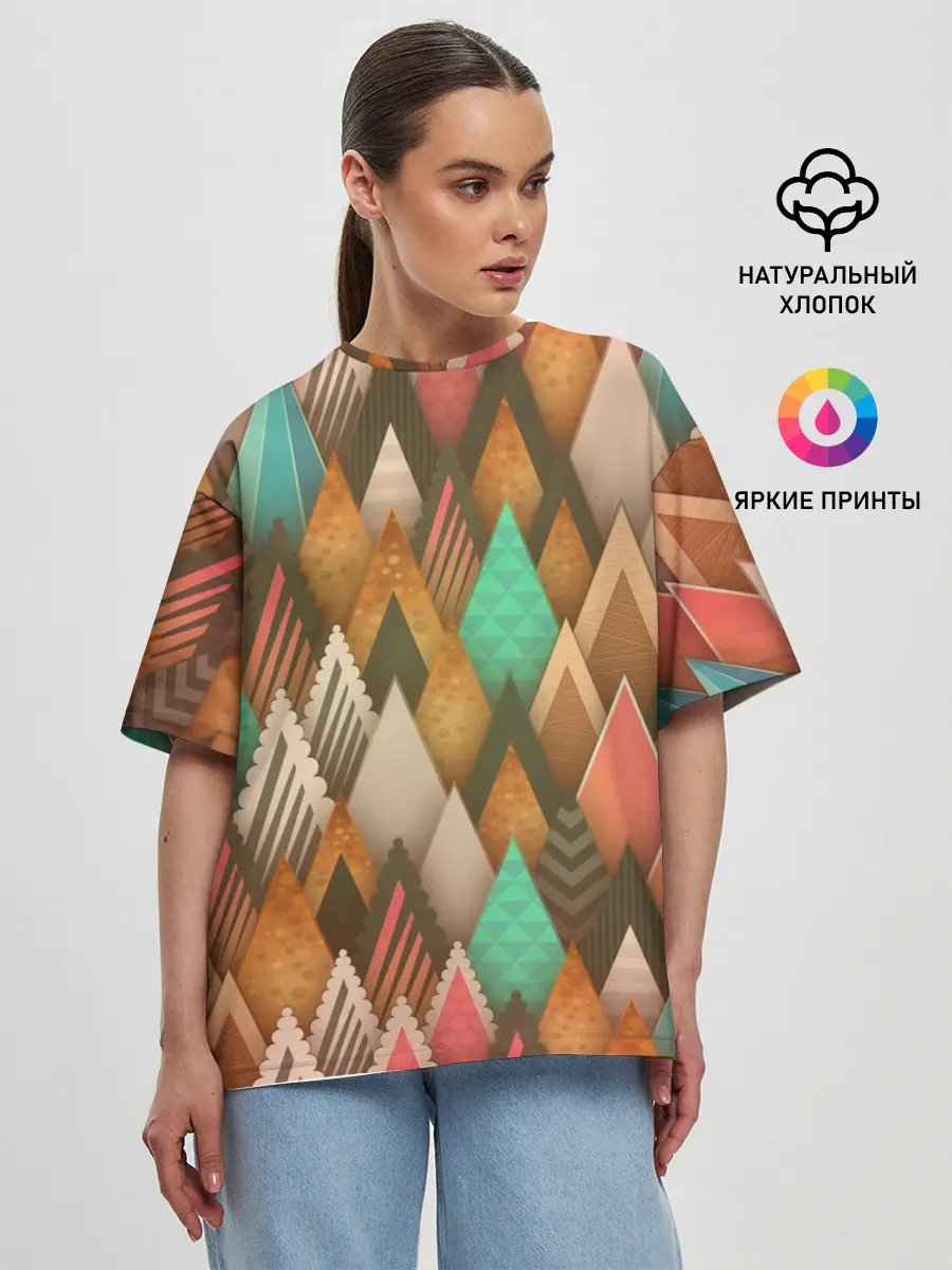Женская футболка оверсайз / Острые пики