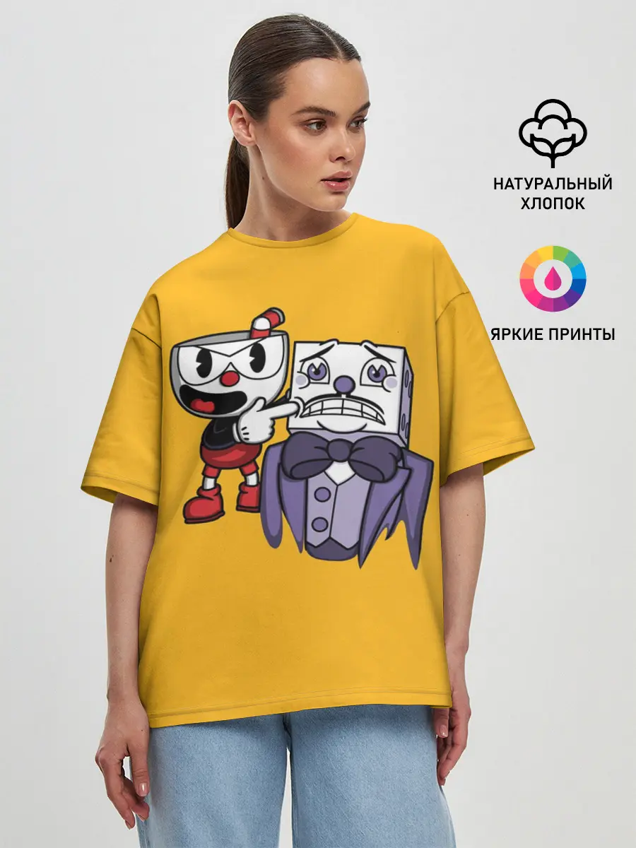 Женская футболка оверсайз / CUPHEAD