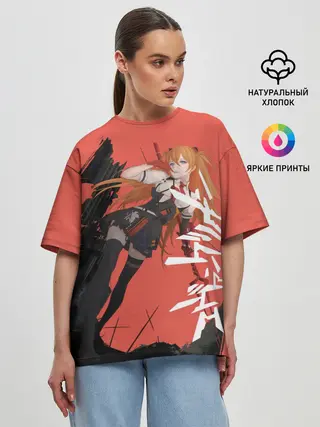 Женская футболка оверсайз / Evangelion Asuka Langley