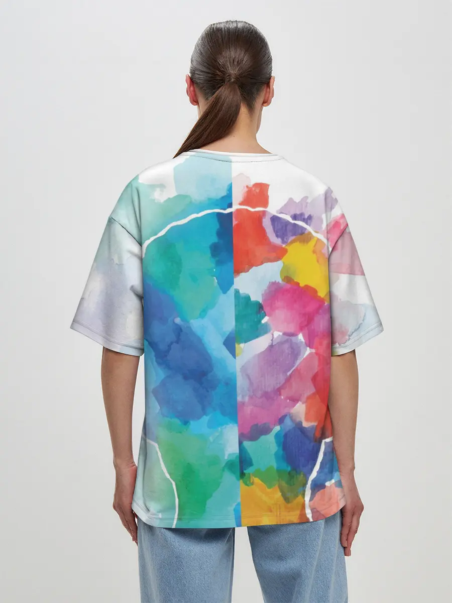 Женская футболка оверсайз / Акварель