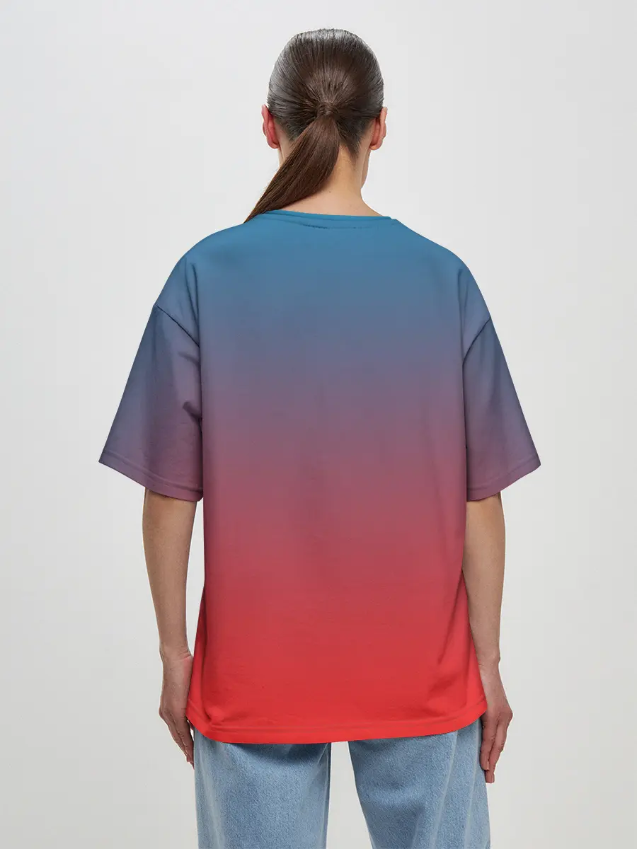 Женская футболка оверсайз / Градиентовая