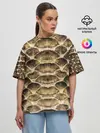 Женская футболка оверсайз / Змеиная кожа