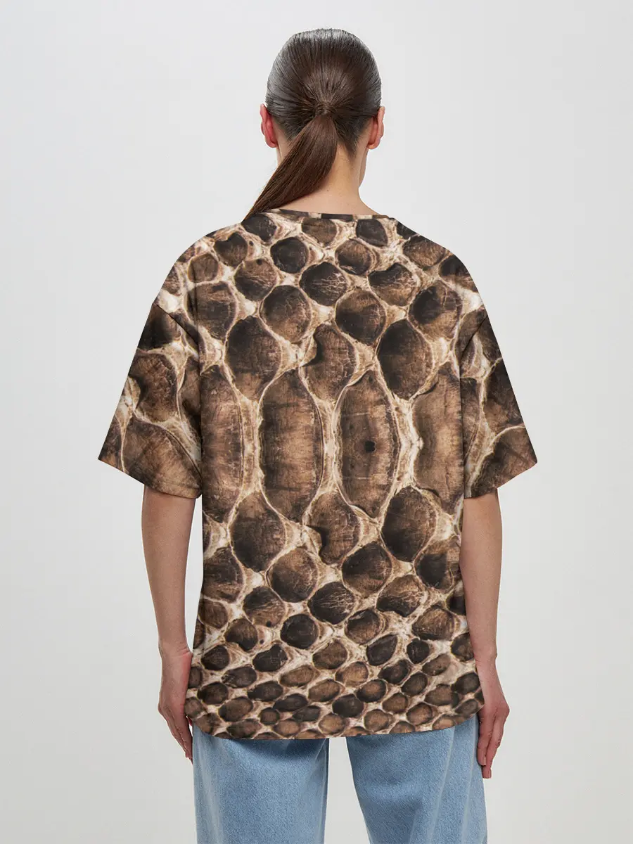 Женская футболка оверсайз / Snake Skin