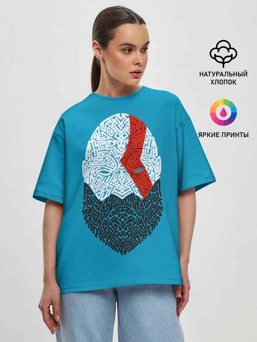 Женская футболка оверсайз / Бог войны