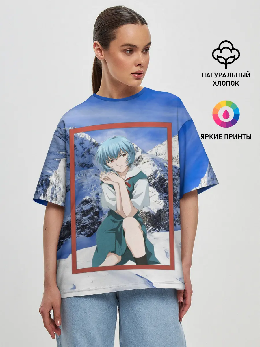 Женская футболка оверсайз / Рей Аянами