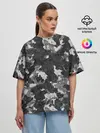 Женская футболка оверсайз / Gray Camouflage