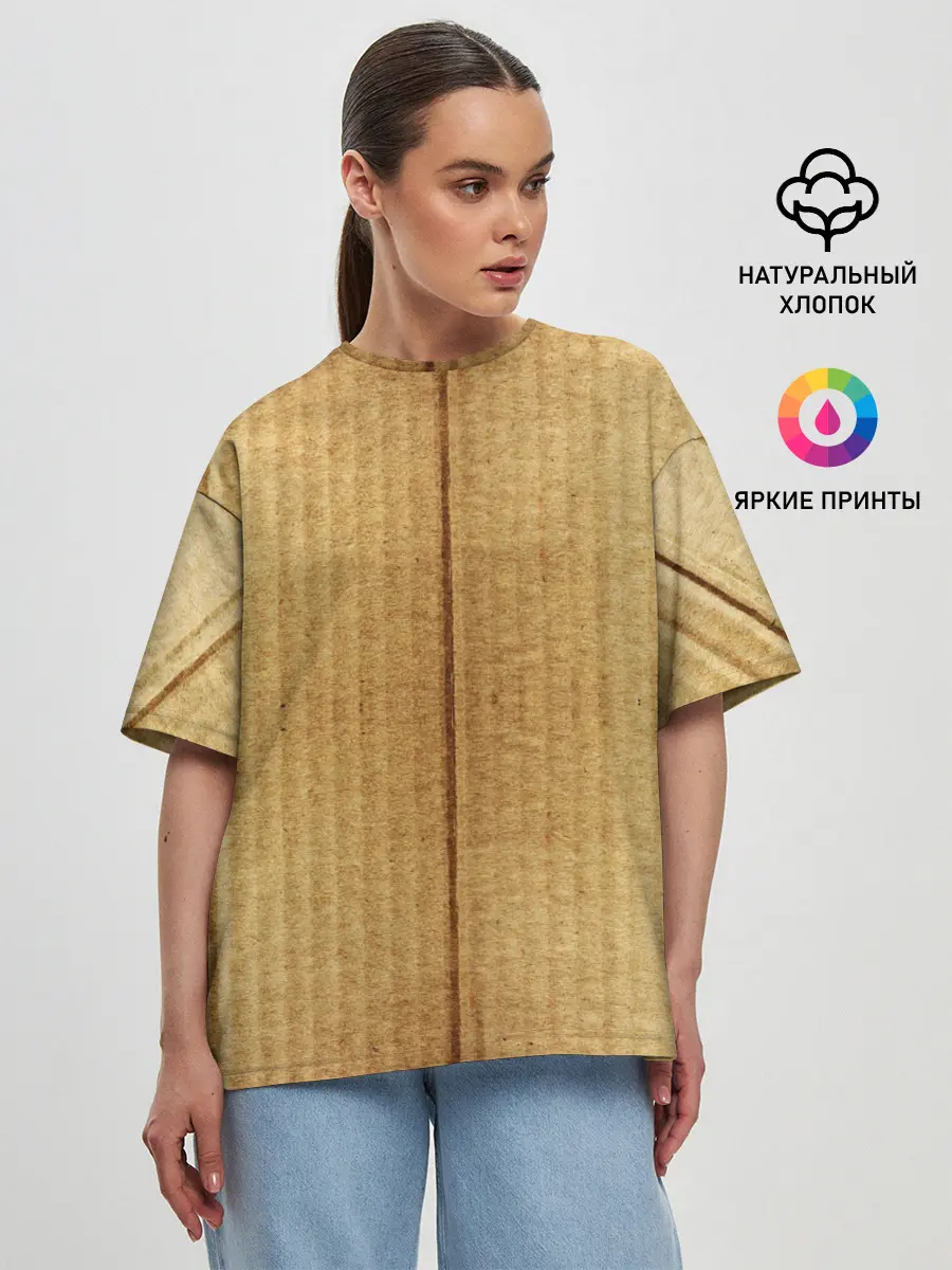 Женская футболка оверсайз / Картон
