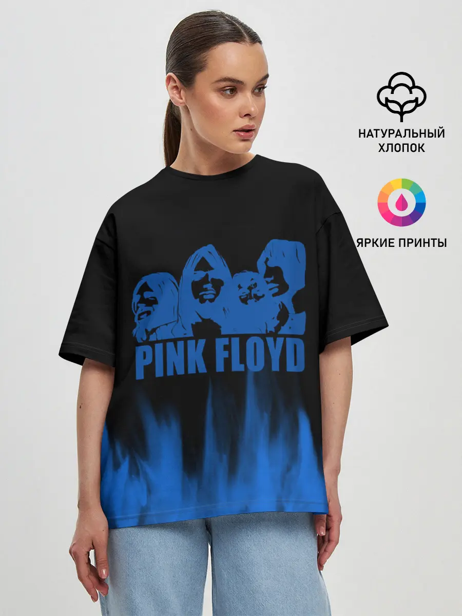 Женская футболка оверсайз / pink rloyd