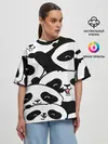 Женская футболка оверсайз / панды