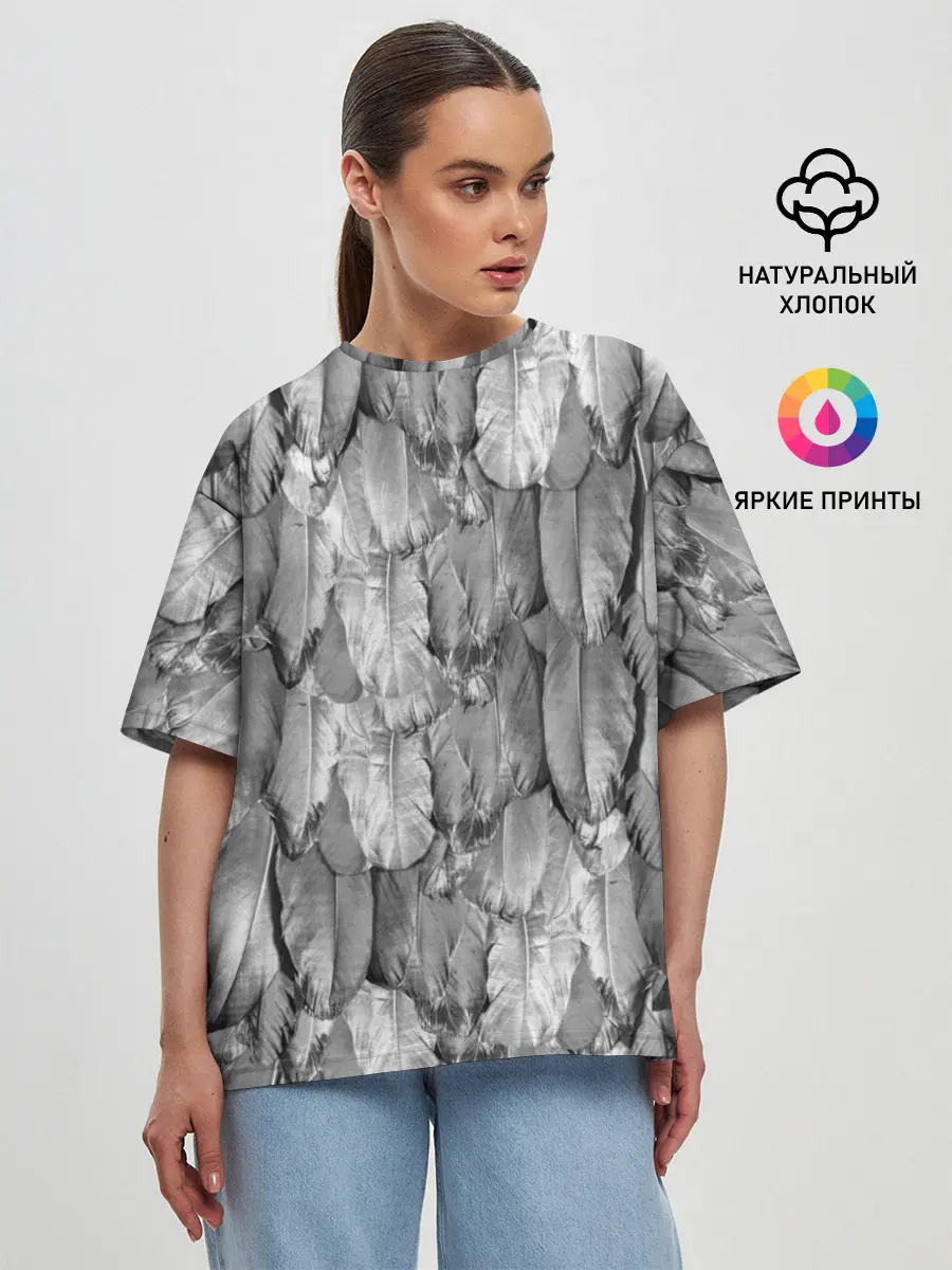 Женская футболка оверсайз / White Raven