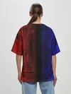 Женская футболка оверсайз / Сине-Красная Текстура