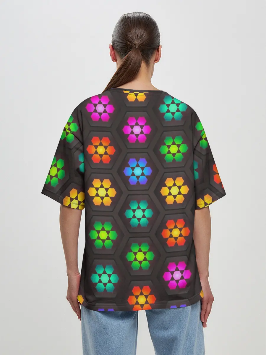 Женская футболка оверсайз / Наночастицы