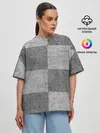 Женская футболка оверсайз / Denim Patchwork