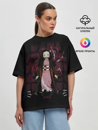 Женская футболка оверсайз / Nezuko Kamado Kimetsu no Yaiba