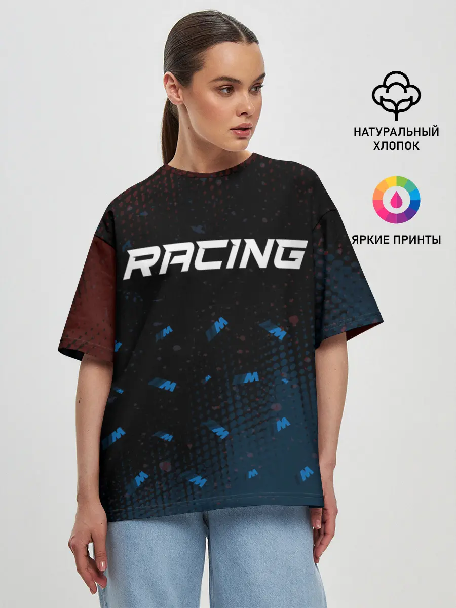 Женская футболка оверсайз / BMW - Halftone
