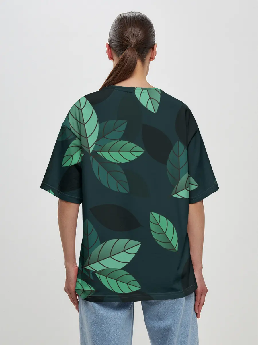 Женская футболка оверсайз / листва