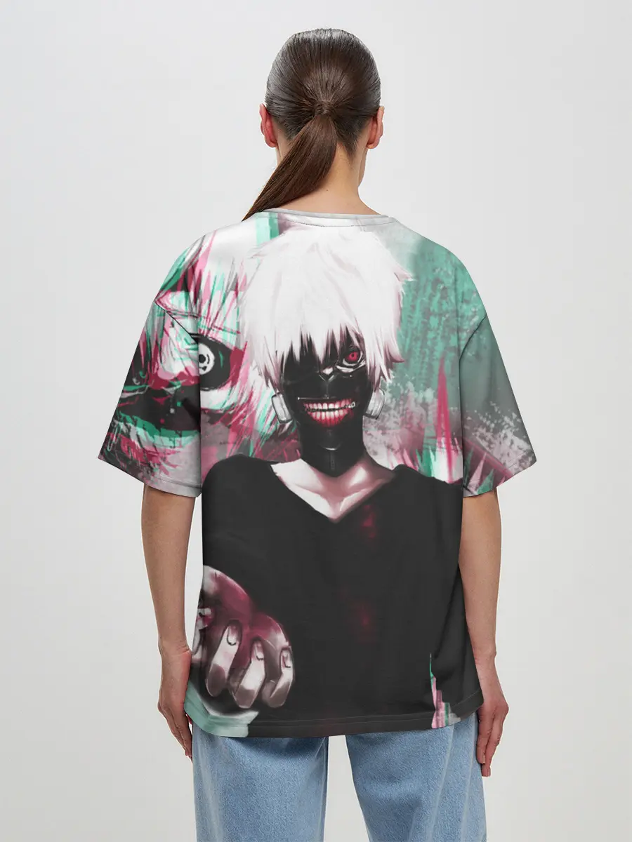 Женская футболка оверсайз / Полугуль Канеки