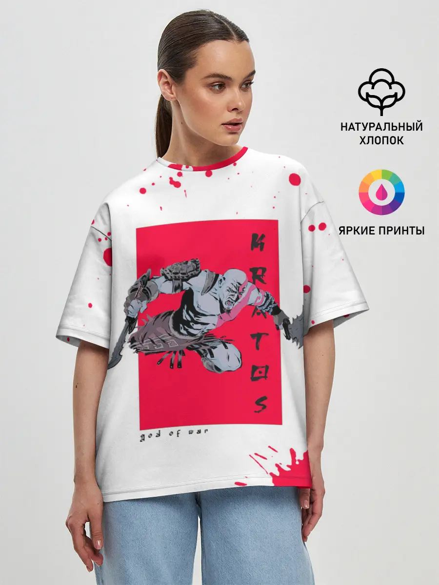 Женская футболка оверсайз / Young Kratos
