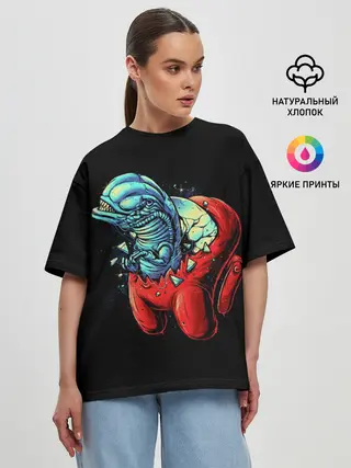 Женская футболка оверсайз / Among Us | Aliens