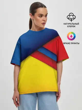 Женская футболка оверсайз / Яркие краски