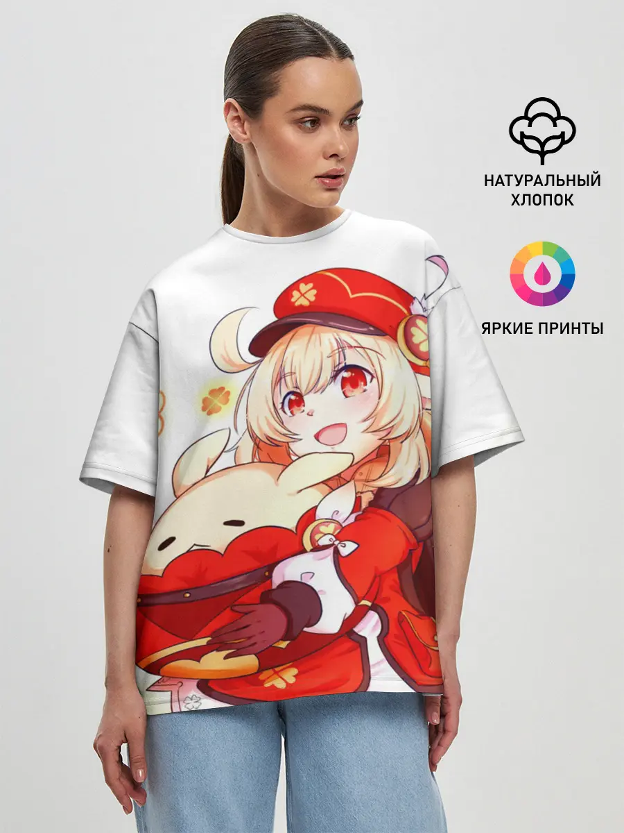 Женская футболка оверсайз / Геншин Импакт Кли