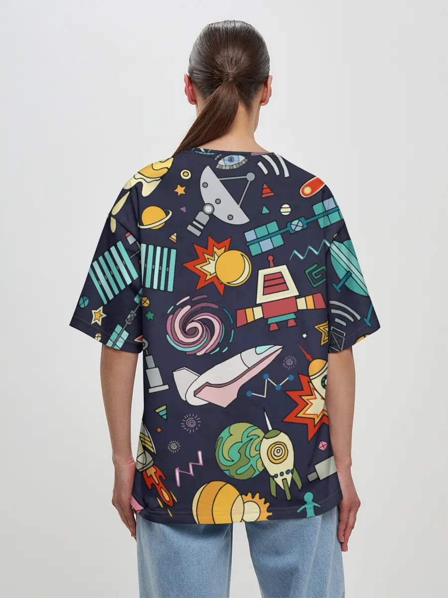 Женская футболка оверсайз / Космос