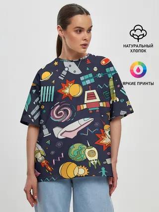 Женская футболка оверсайз / Космос