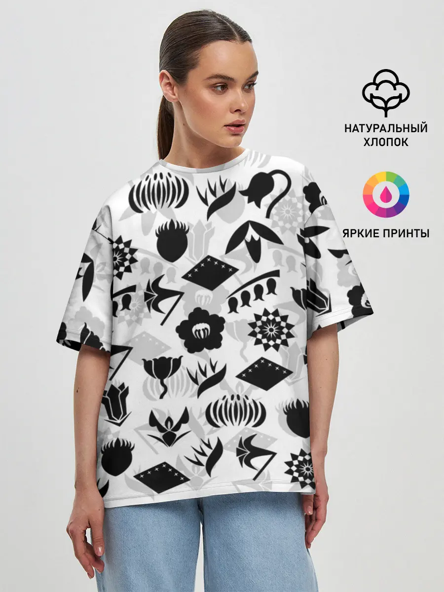 Женская футболка оверсайз / БЛИЧ КАПИТАНЫ ГОТЕЙ 13 ЭМБЛЕМЫ