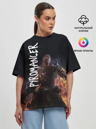 Женская футболка оверсайз / Pyromancer