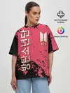 Женская футболка оверсайз / BTS LOGO / БТС ЛОГОТИП