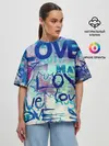 Женская футболка оверсайз / LOVE