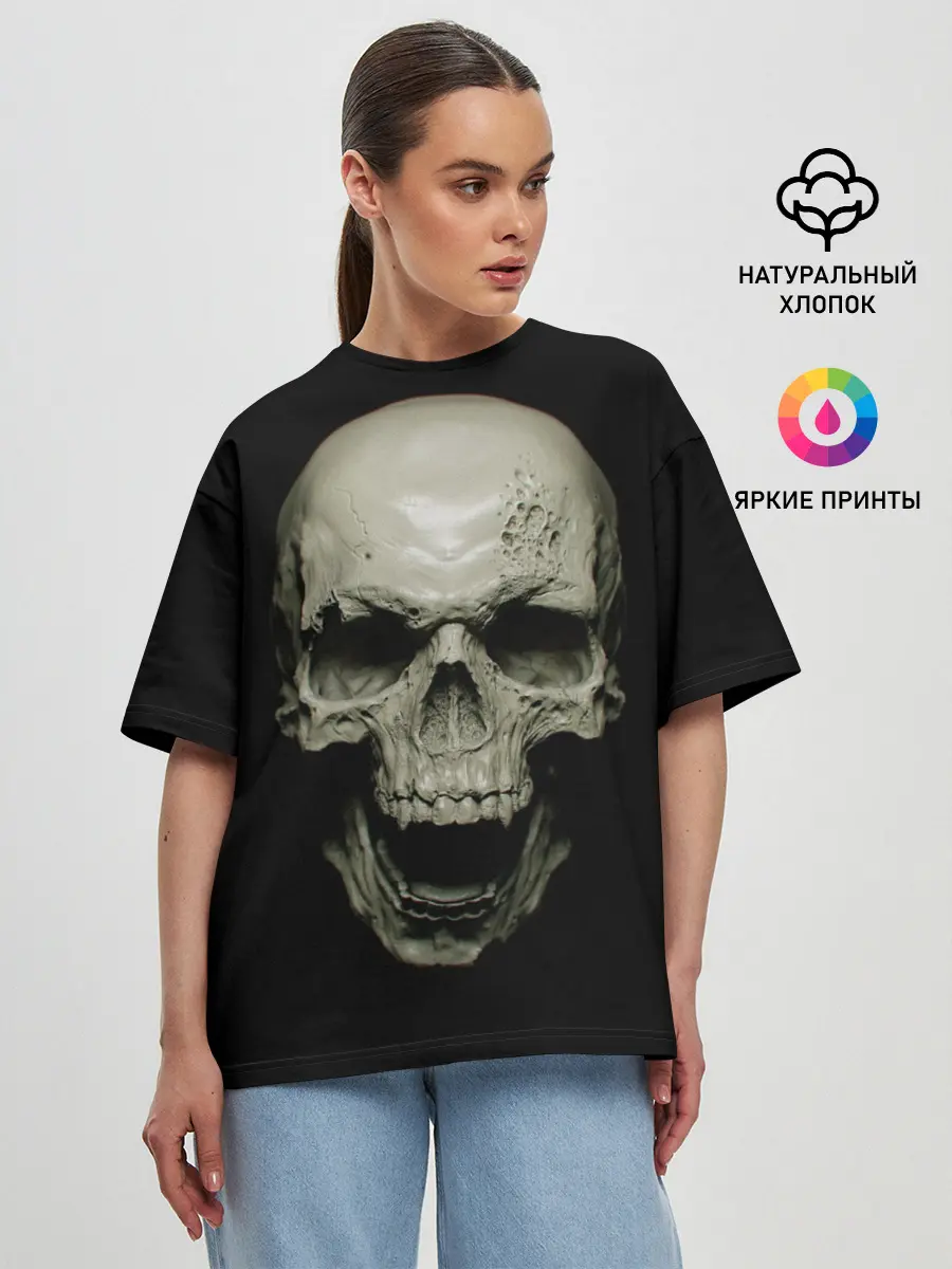Женская футболка оверсайз / SKULL