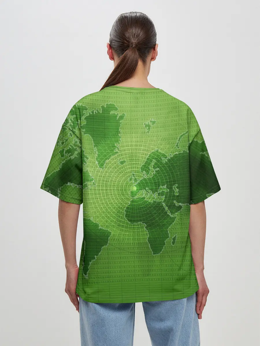 Женская футболка оверсайз / Карта мира