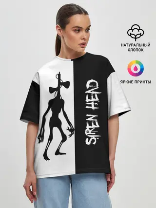 Женская футболка оверсайз / Сиреноголовый/Siren Head