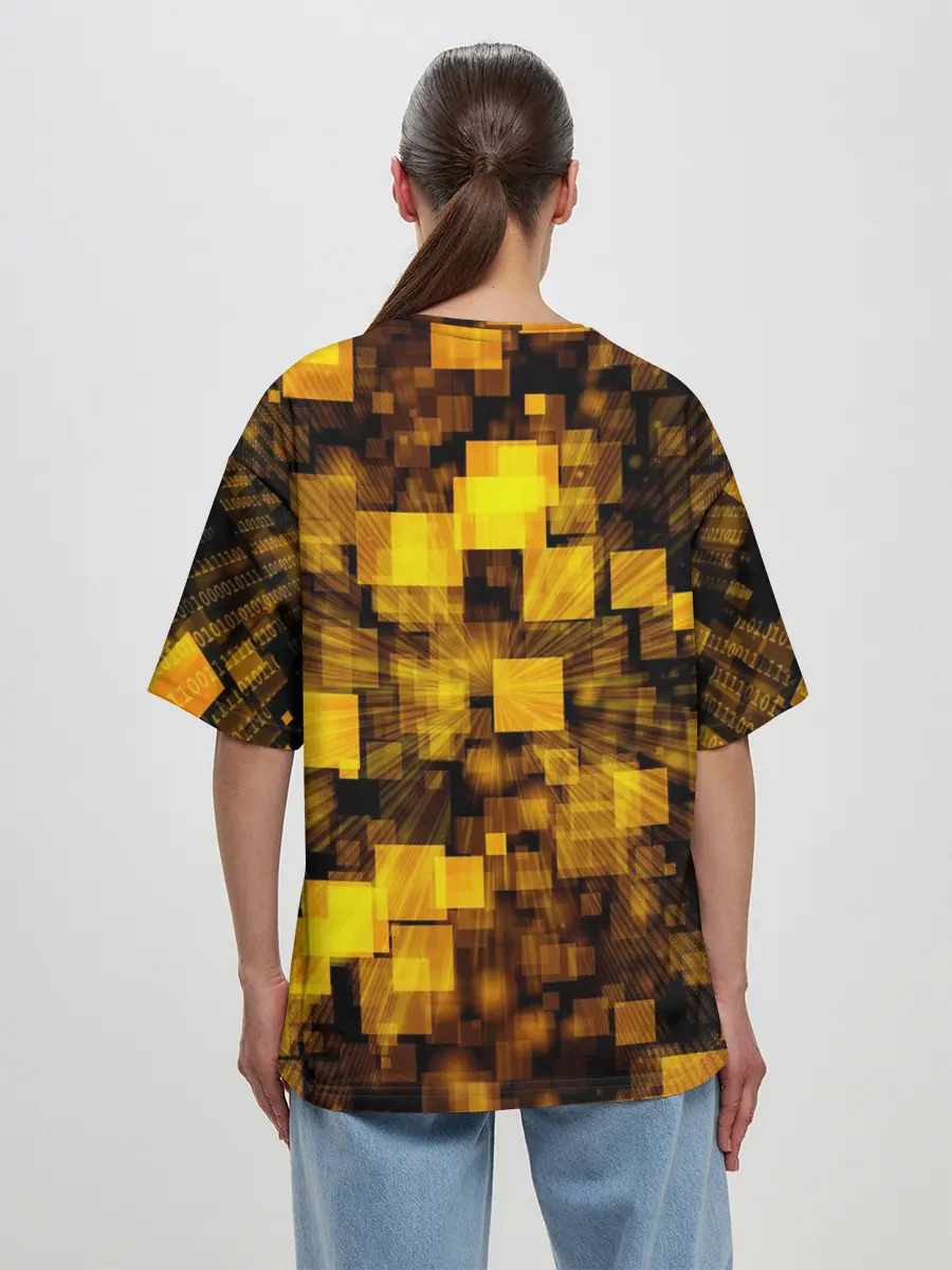 Женская футболка оверсайз / Неоновый взрыв