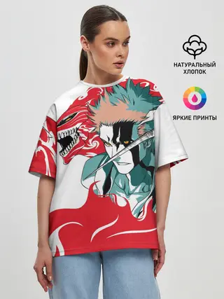 Женская футболка оверсайз / ИЧИГО ДЕМОН | BLEACH | БЛИЧ