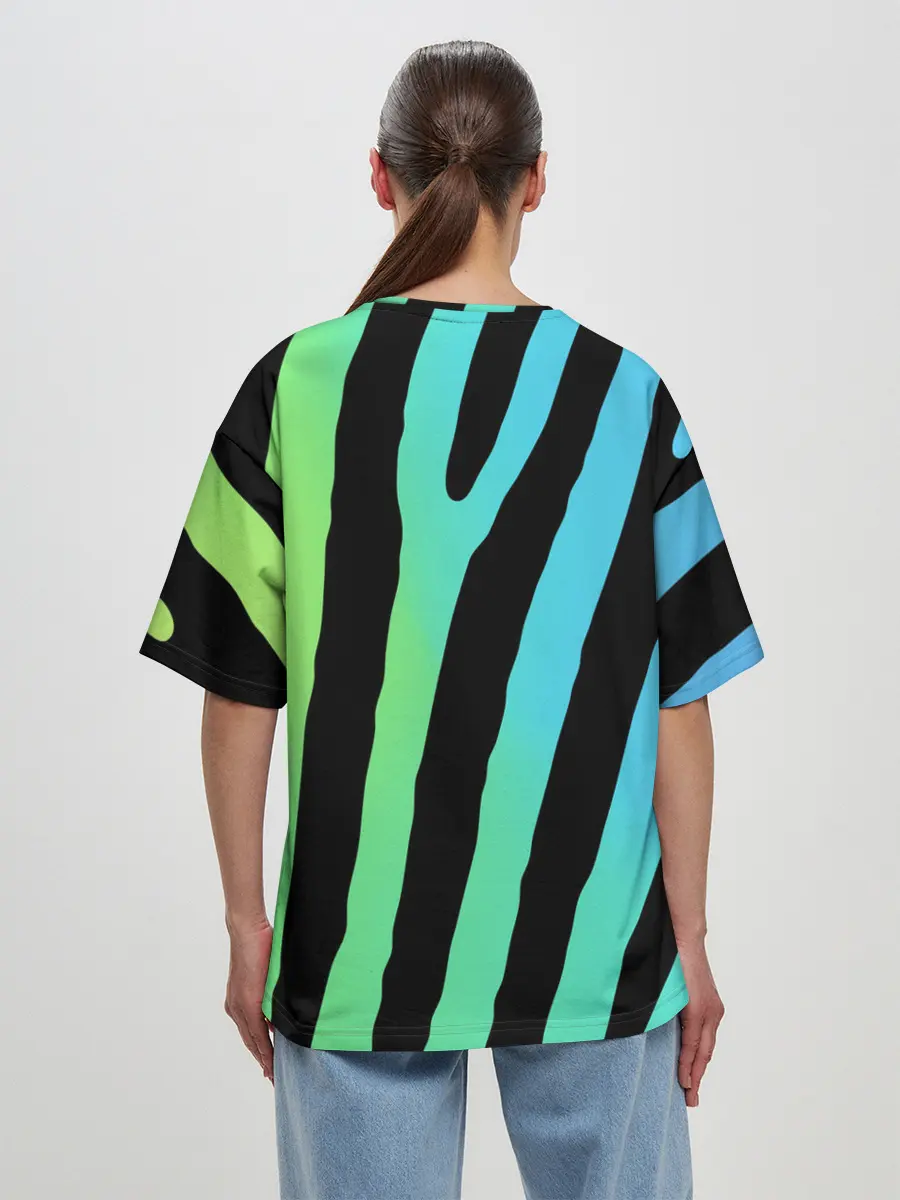 Женская футболка оверсайз / Радужная зебра