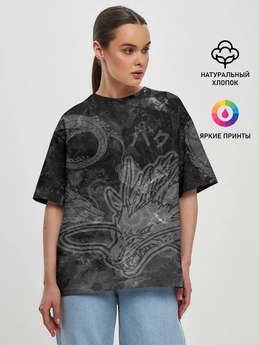 Женская футболка оверсайз / Haku Dragon