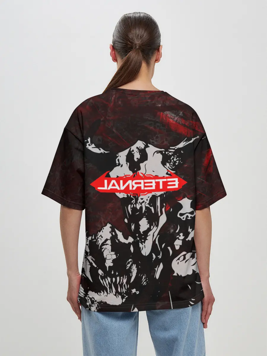 Женская футболка оверсайз / DOOM ETERNAL DEMONS